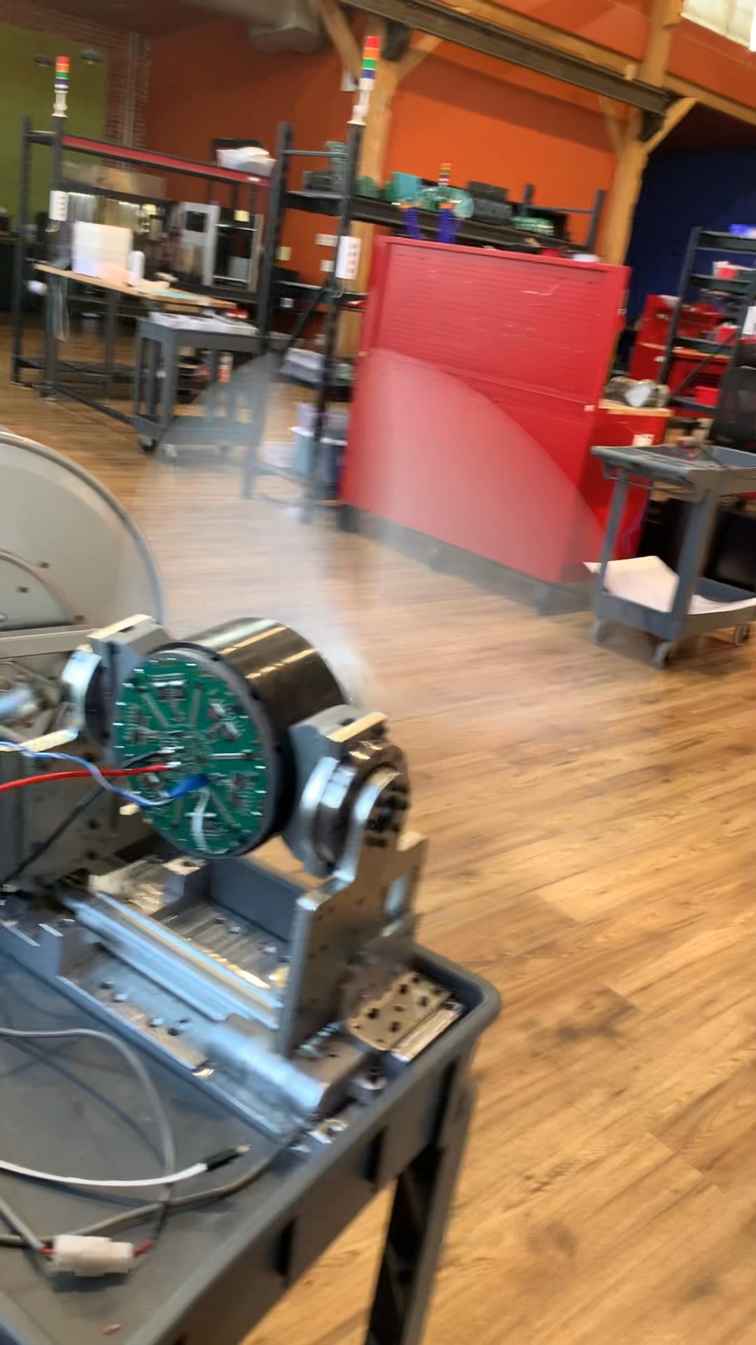 Victory drone motor running on a test bench
